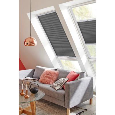 Dachfensterplissee SUNLINES "Classic Style Crepe", grau (anthrazit, weiß), B:78cm H:74cm, Obermaterial: 100% Polyester, Plissees, mit Führungsschienen Image