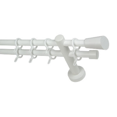 Gardinenstange GARESA "CLASSICO MOLIS", weiß, L:370cm, Gardinenstangen, Vorhanggarnitur, verlängerbar, Wandmontage, Keil, mit Ringe und Haken Image