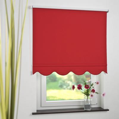 Seitenzugrollo LIEDECO Gr. 16, rot, B:212cm H:180cm, Polyester, Rollos, Volantrollo - Volant Klassik, Fixmaß Image