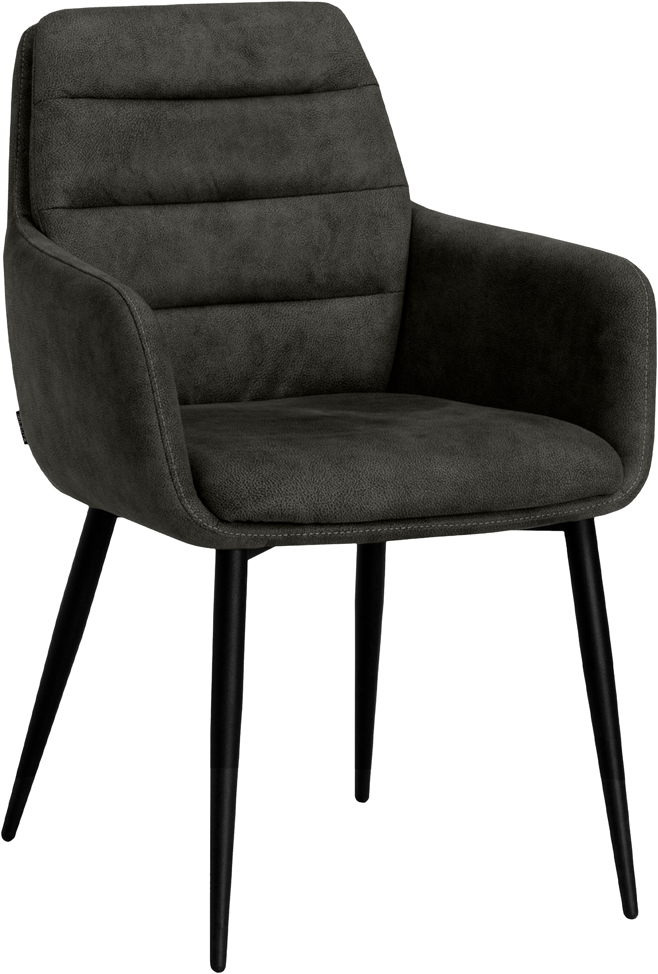 Armlehnstuhl OMG DESIGN "Bailey", grau (anthrazit, schwarz), B:58cm H:87cm T:64cm, Stühle, Schalenstuhl, Esszimmerstuhl, pflegeleichter Bezug