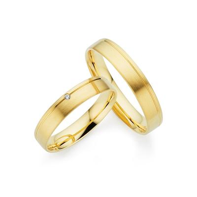 Trauring PHÖNIX "Schmuck Geschenk Gold 333 Trauring Ehering LIEBE versch. Varianten" Gr. 66, gold (gelbgoldfarben), Fingerringe, 66, ohne Brillant, Gelbgold 333, 4,0mm, Made in Germany, wahlweise mit oder ohne Brillant Image