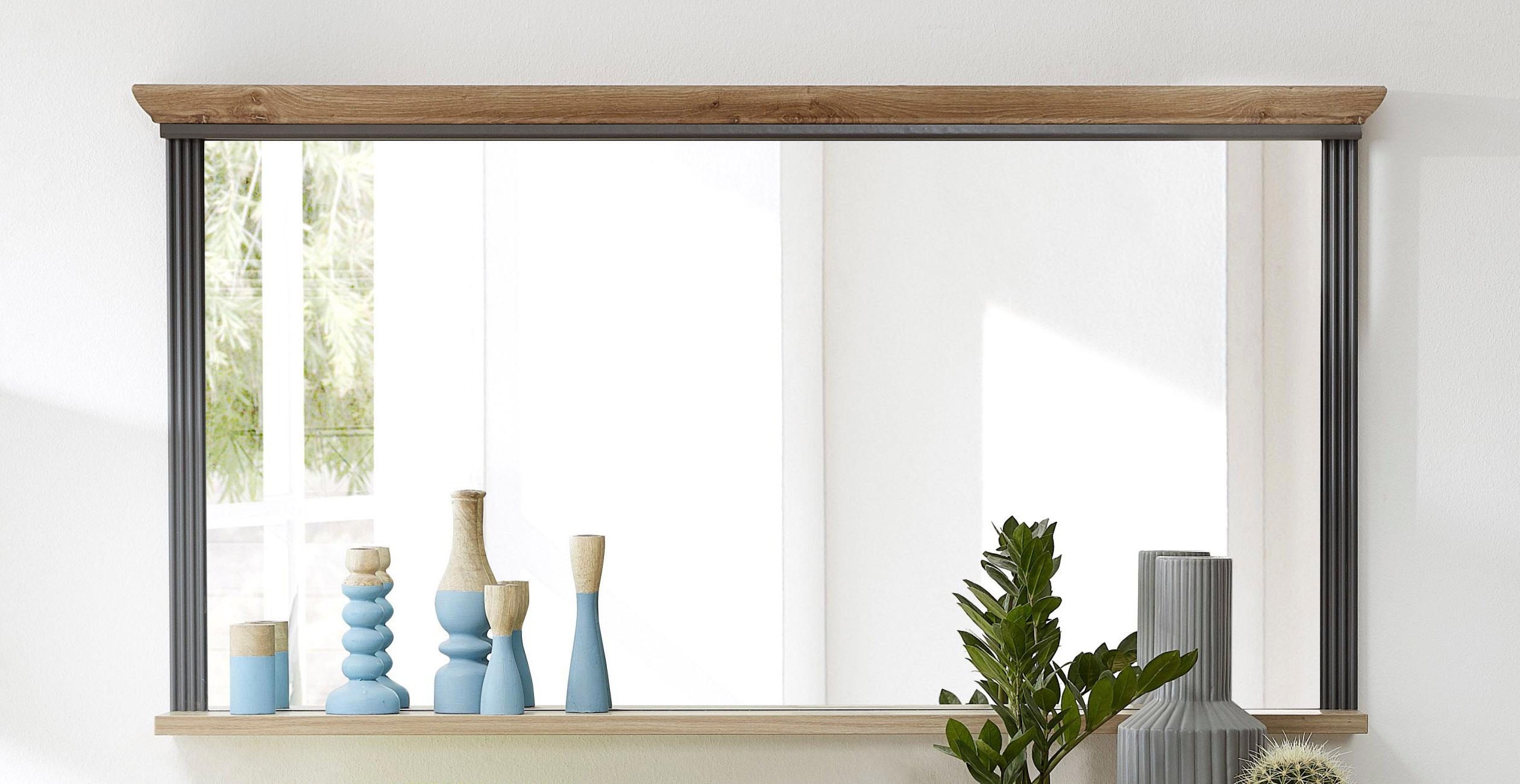 Wandspiegel INNOSTYLE "Jasmin", grau (graphit), B:142cm H:74cm T:16cm, Holzwerkstoff, Spiegel, Wandspiegel