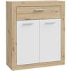 Schuhkommode FORTE "Baccio", weiß (artisan eiche, weiß), B:83,0cm H:98,2cm T:33,8cm, Spanplatte, Sideboards, Schuhschrank, 12 Paar Schuhe, Rahmenoptik