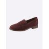 Slipper HEINE, Damen, Gr. 36, rot (bordeaux), Leder, Veloursleder, Rindsleder, modisch, Schuhe