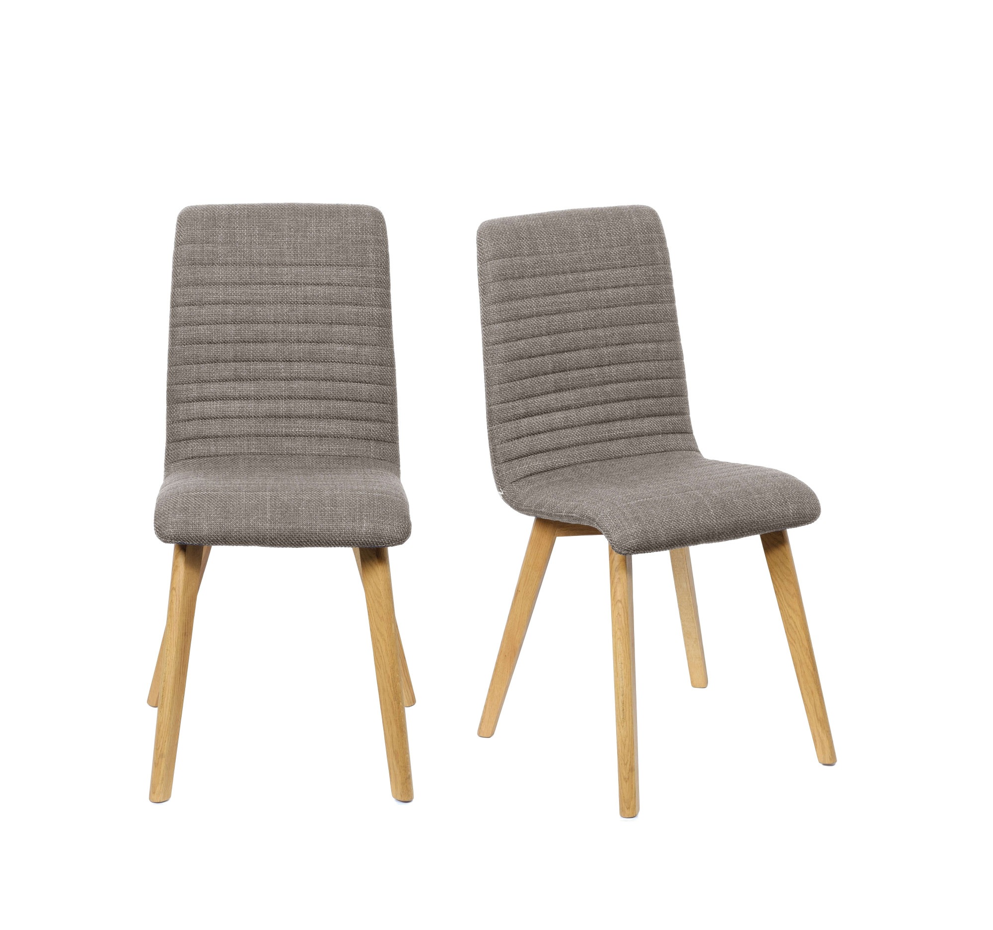 4-Fußstuhl HOME AFFAIRE "Arosa Esszimmerstuhl, Polsterstuhl, Küchenstuhl, Speisestuhl, Essstuhl", braun (hellbraun, natur), B:49,5cm H:90,5cm T:58cm, Massivholz, Polyester, Sperrholz, Stühle, 2er-Set, Beine aus Massivholz Eiche oder Buche, mit...