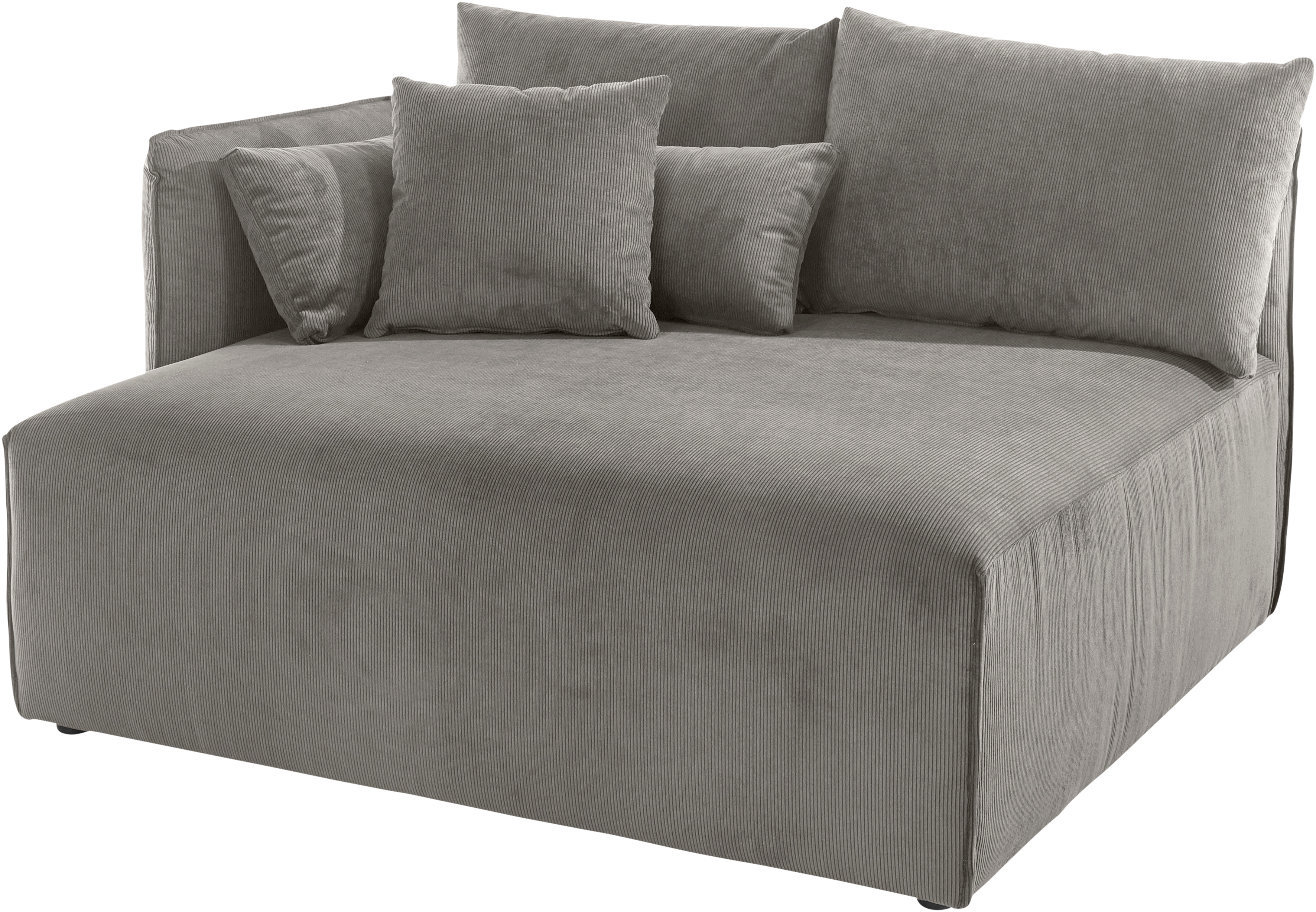 Ottomane OTTO HOME "Nöre", grau (hellgrau), B:138cm H:86cm T:128cm, 100% Polyester, Sofas, Ottomane, kurzes Lounge-Modul - zum Zusammenstellen, Breite 138 cm, Tiefe 128 cm