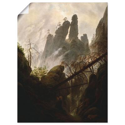 Kunstdruck ARTLAND "Felsenschlucht, 1822/23", grün (farbe bild(er): grün), B:30cm H:40cm T:0,1cm, Papier, Bilder, als Leinwandbild, Wandaufkleber oder Poster in versch. Größen Image