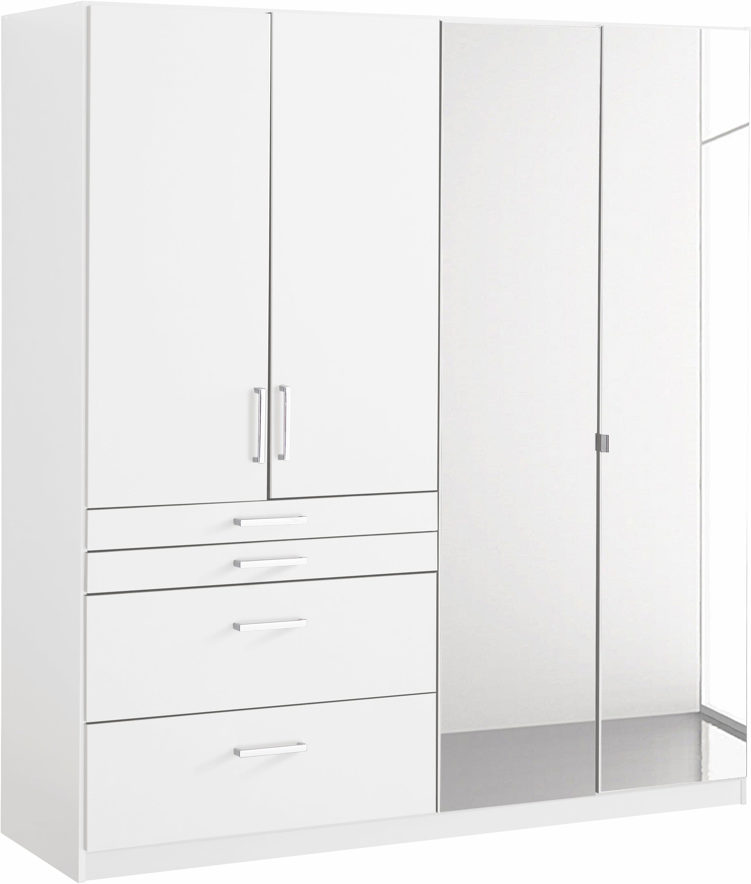 Kleiderschrank RAUCH "Harburg Bestseller im Schlafzimmer", weiß, B:181cm H:197cm T:54cm, Schränke, Kleiderschrank, Schlafzimmerschrank Schrank Garderobe mit Spiegel