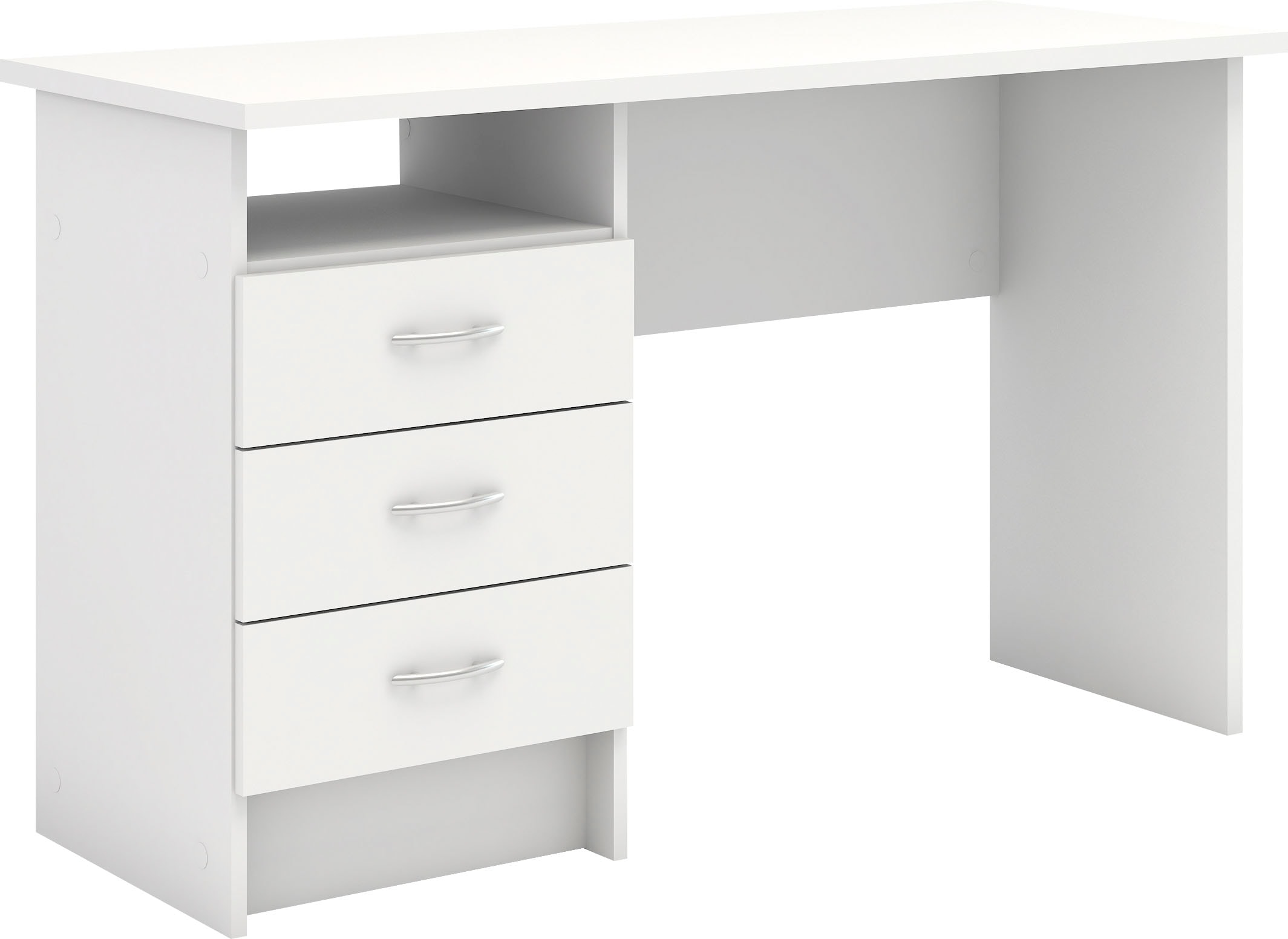 Schreibtisch INOSIGN "Function Plus, Arbeitstisch, Bürotisch", weiß, B:120cm H:72,6cm T:48,1cm, Tische, Computertisch mit 3 Schubladen, Breite 120 cm, Tiefe 48 cm