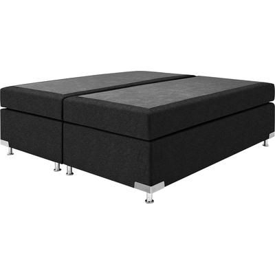Boxspringbett "Holland", grau (charcoal), B:162cm L:201cm, Strukturstoff (77% Polyester und 23% Viskose), WESTFALIA SCHLAFKOMFORT, Komplettbetten, Boxspringbett, ohne Kopfteil, frei im Raum stellbar Image