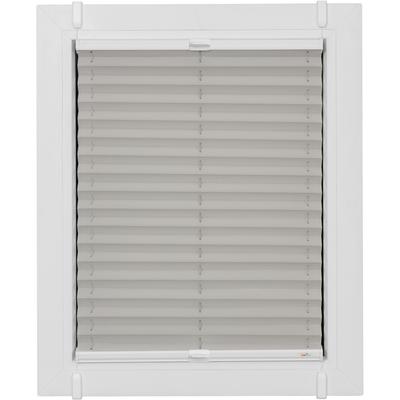 Plissee SUNLINES "One Size Style Crepe", grau (grau, weiß, weiß), B:90cm H:210cm, Obermaterial: 85% Polyester, 15% sonstige Fasern, Plissees, Zubehörfarbe weiß, zum Klemmen Image