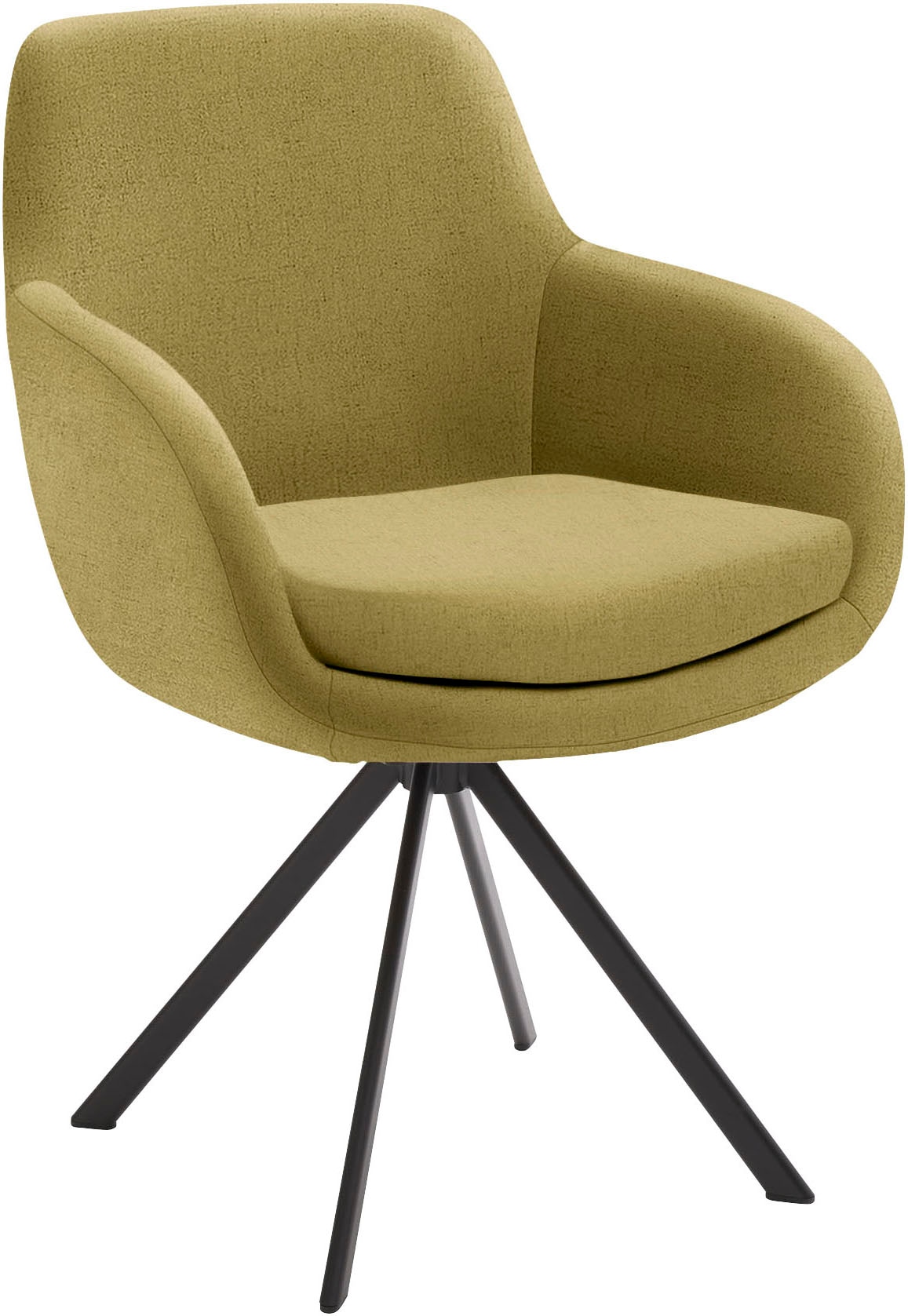 Esszimmerstuhl MUSTERRING "Tavia", grün (kiwi, eisen schwarz), B:62cm H:86cm T:66cm, Stühle, Stativgestell Eisen schwarz, Drehfunktion optional, diverse Farben