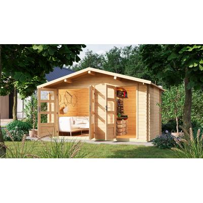 Gartenhaus KARIBU "Radur", beige (naturbelassen), ohne Fußboden, ohne Rück- und Seitenwand, ohne Dacheindeckung, Holzwerkstoff, Gartenhäuser, aus hochwertiger nordischer Fichte Image