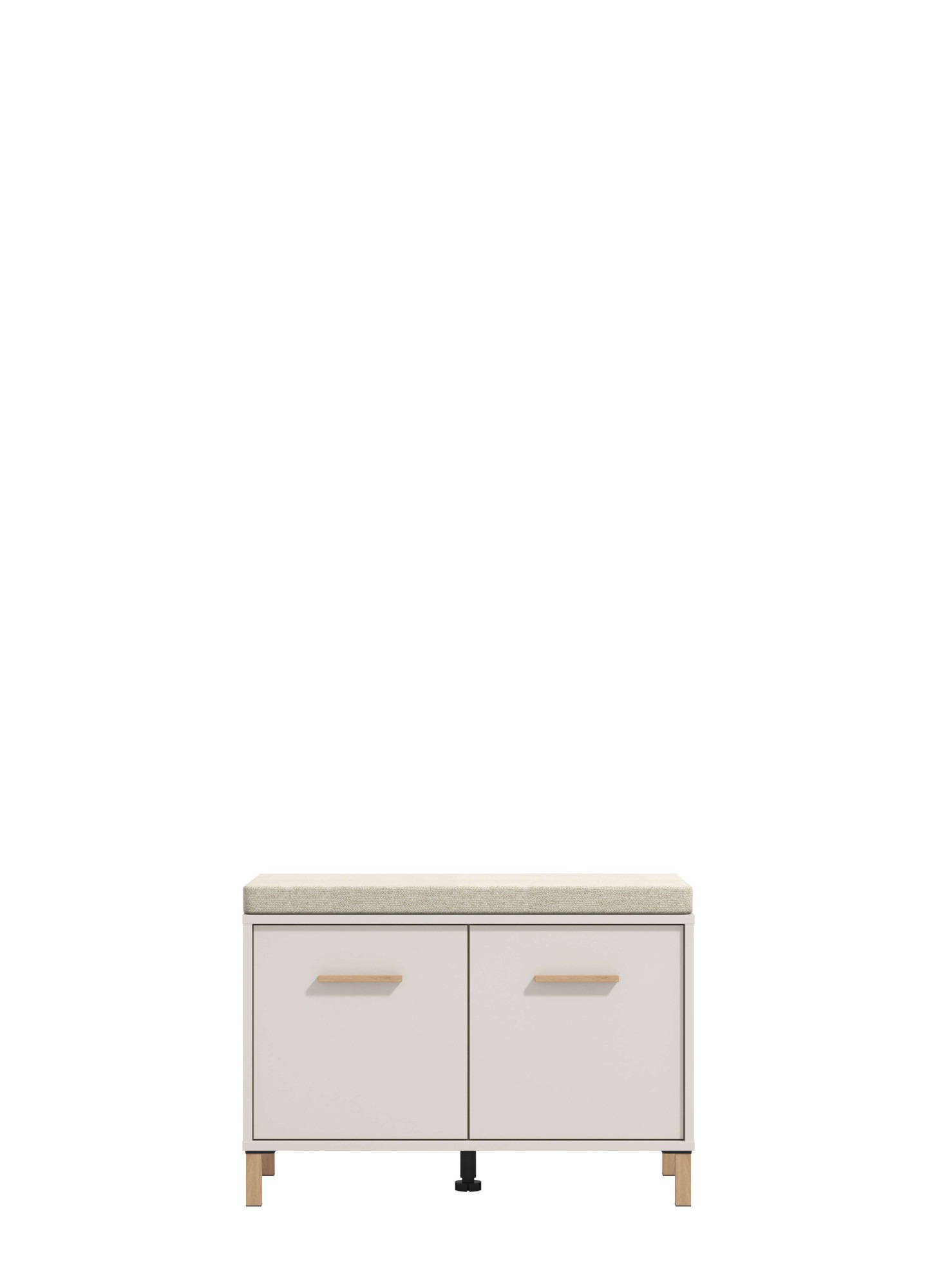 Schuhbank HOME AFFAIRE "Belfort, Schuhschrank, Schuhregal, Schuhtruhe, Breite 80 cm", weiß (cashmere, cashmere), B:80cm H:57cm T:40cm, Spanplatte, Sitzbänke, Schuhbank, mit Sitzkissen und zwei geschlossenen Fächern, in eleganten Farben