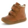 Lauflernschuh NATURINO "Bubble Wide", Kinder, Gr. 26, braun, Nappaleder, unifarben, casual, Schuhe, Klettstiefel mit Wollfutter, Größenschablone zum Download