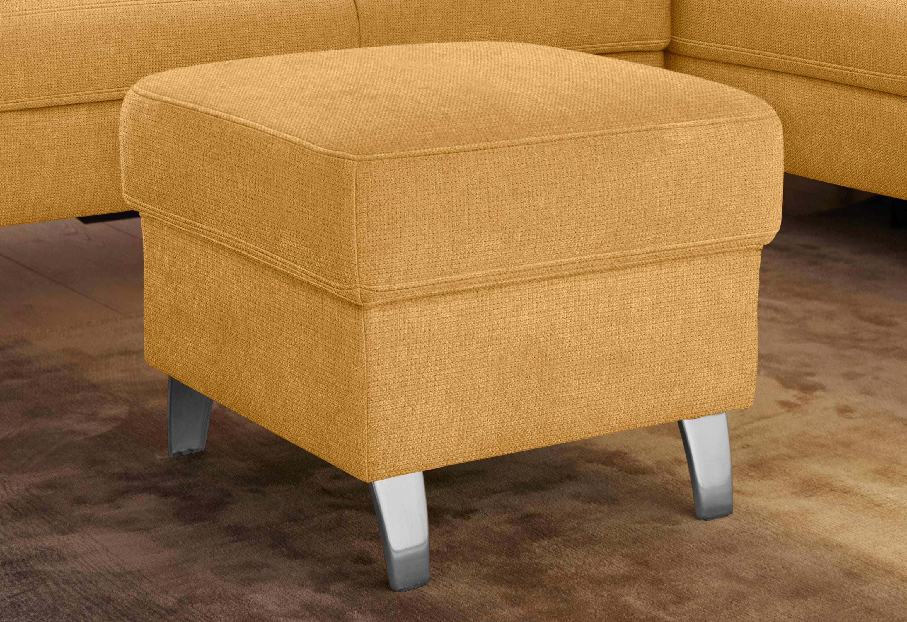 Hocker SIT & MORE "Arngast", gelb (senf), B:58cm H:48cm T:58cm, Luxus-Microfaser ALTARA NUBUCK (100% Polyester);Struktur (100% Polyester);Flachgewebe (90% Polyester; 10% Polyamid), Hocker