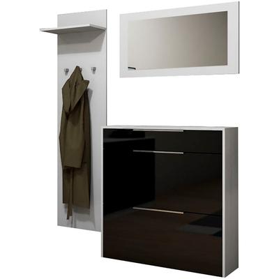Garderoben-Set BORCHARDT MÖBEL, schwarz (schwarz matt), Türen schwarz HG, Spanplatte, Kastenmöbel-Sets Image