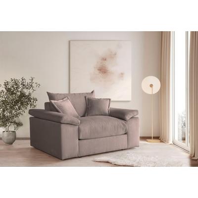 XXL-Sessel HOME AFFAIRE "Soft&Cosy", grau (taupe), B:151cm H:93cm T:123cm, 100% Polyester, Sessel, Mega-Sessel, Cord oder Chenille-Struktur, inklusive 2 Zierkissen Image