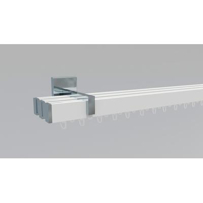 Gardinenstange INDEKO "Bern", weiß (weiß, chromfarben), L:160cm, Aluminium, Gardinenstangen, Innenlauf Komplett-Set inkl. Gleitern und Montagematerial Image