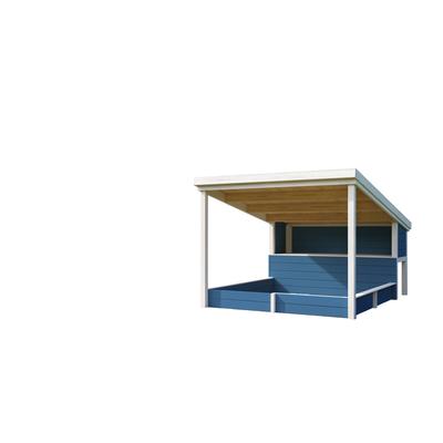 Sandkasten NORDIC HOLZ "PIPPI 2", blau (lichtblau), B:214cm H:178,98cm T:270cm, Holz, Sandkästen, Spielelement mit Überdachung, BxTxH: 214x270x179 cm