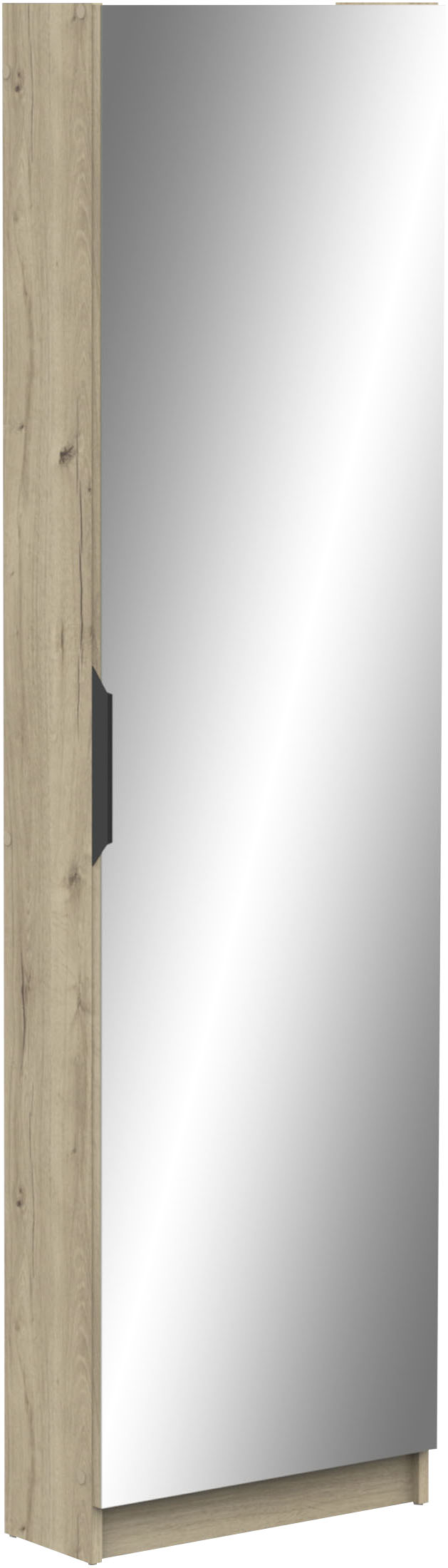 Schuhschrank DEMEYERE GROUP "Zapatero", eiche royal, B:50cm H:180,5cm T:20cm, Spanplatte, Schränke, SCHUHSCHRANK 1 TUER/1 SPIEGEL