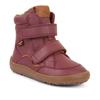 Barfußschuh FRODDO "BAREFOOT TEX WINTER", Kinder, Gr. 27, lila (beerenfarben), Leder, casual, Schuhe, Klettschuh, Winterstiefel mit TEX-Membrane