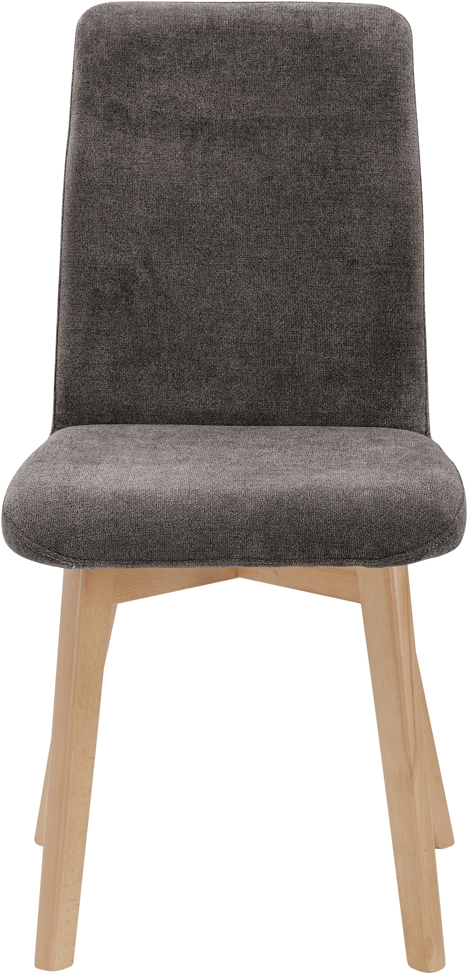 4-Fußstuhl MASSIVLINE & MORE "Enns, Stuhl, Esszimmerstuhl, Küchenstuhl", braun, B:47cm H:92cm T:60cm, Polyester, Stühle, Gestell Buche auf Dekor gebeizt