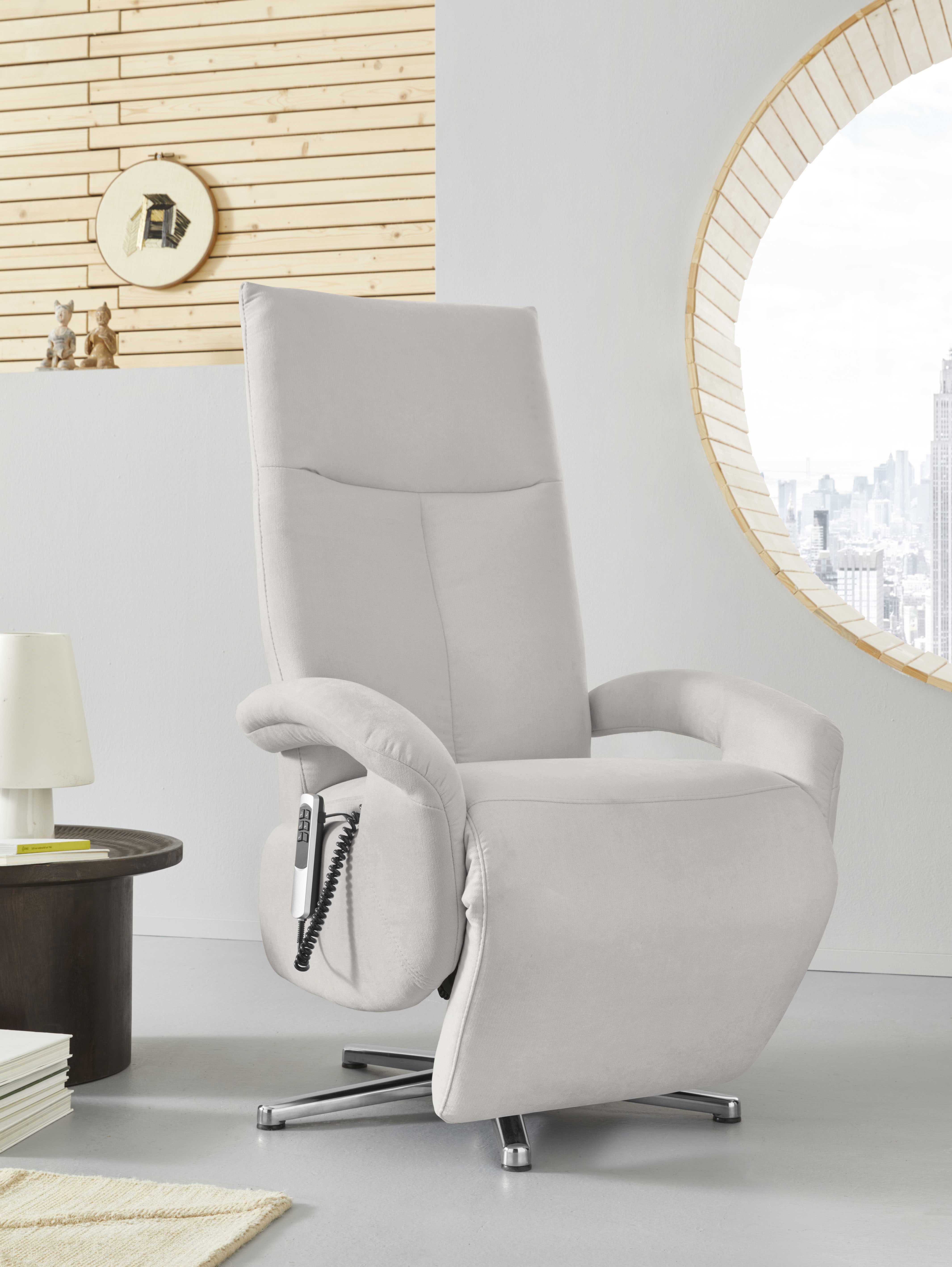 TV-Sessel SIT & MORE "Tycoon mit Kopfteilverstellung und 360 Drehfunktion", silber, B:74cm H:112cm T:82cm, 98%Polyester, 2%Polyamid, Sessel, wahlweise manuell oder elektrischer Funktion, auch mit Akku (kabellos)