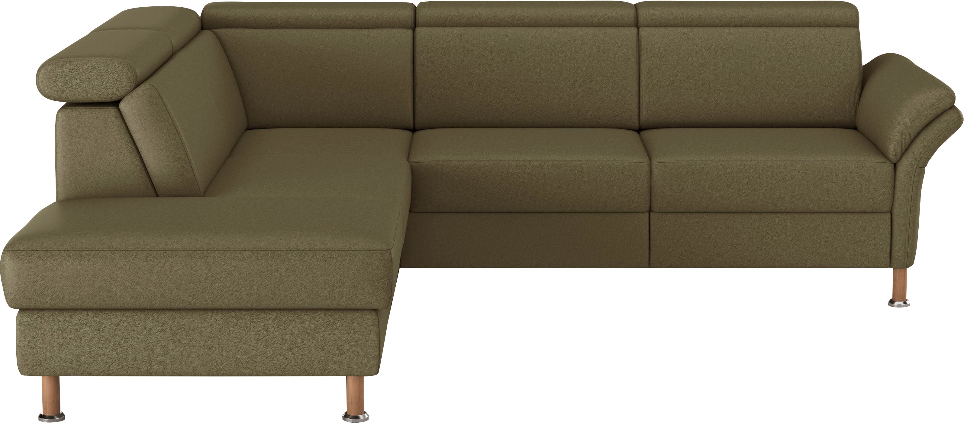Ecksofa HOME AFFAIRE "Calypso L-Form", grün (olive), B:259cm H:85cm T:227cm, 100% Polyester, Sofas, Ecksofa, mit Relaxfunktion motorisch im Sofa 2,5- Sitzer