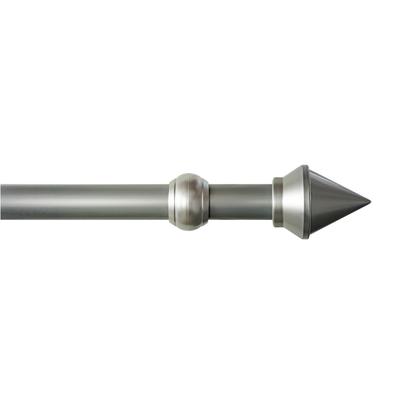 Gardinenstange GARESA "SEMARA", silber (silberfarben), L:160cm Ø:28mm, Kunststoff, Stahl, Gardinenstangen, Vorhanggarnitur, Kunststoff, verlängerbar, mit Ringe/2 Lauf Gleiter Image