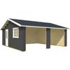 Garage LASITA MAJA "Falkland", grau (carbongrau), B:575cm H:313,5cm L:575cm, Holzwerkstoff, Garagen