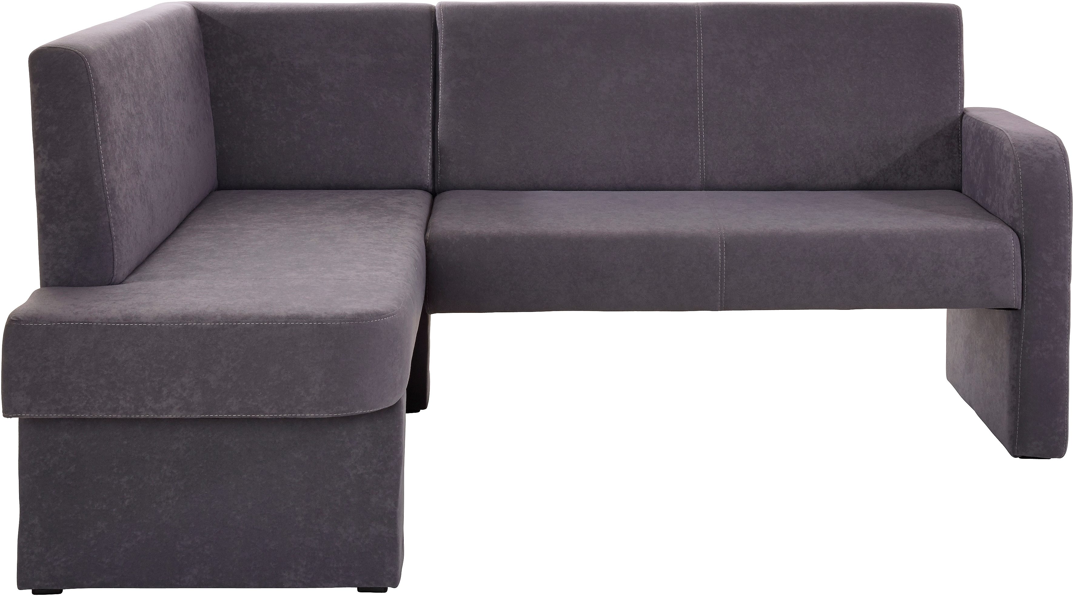 Eckbank HOME AFFAIRE "Umag", grau (dunkelgrau), B:190cm H:89cm T:140cm, Holzwerkstoff, Massivholz, Polyester, Sitzbänke, Sitz und Rücken gepolstert, verschiedene Qualitäten Image