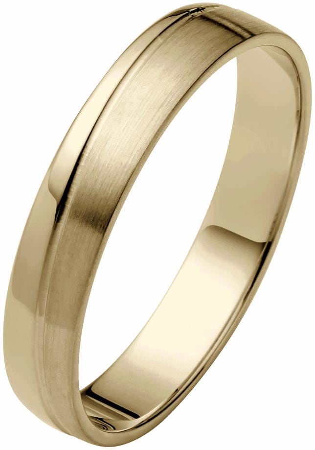 Trauring FIRETTI "Schmuck Geschenk Gold 375 Hochzeit Ehering "LIEBE" Gr. 19, gold (gelbgoldfarben), Fingerringe, 19, ohne Brillanten, Gelbgold 585, 4mm, Made in Germany, wahlweise mit oder ohne Brillanten Image