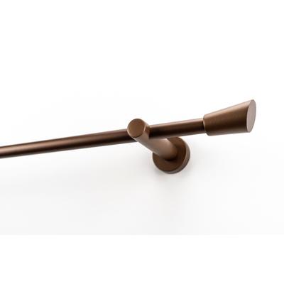 Gardinenstange GARESA "MOLIS", braun (bronzefarben), L:120cm Ø:20mm, Holzwerkstoff, Metall, Gardinenstangen, Vorhanggarnitur, verlängerbar, Wandmontage, Keil, ohne Ringe Image