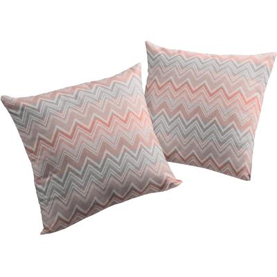 Dekokissen WIRTH "Benewitz" Gr. 2, rot (apricot, gemustert), B:50cm L:50cm, Baumwolle, Polyester, Dekokissen_Sitzkissen_Kissenhüllen, Kissenhülle ohne Füllung, 2 Stück Image