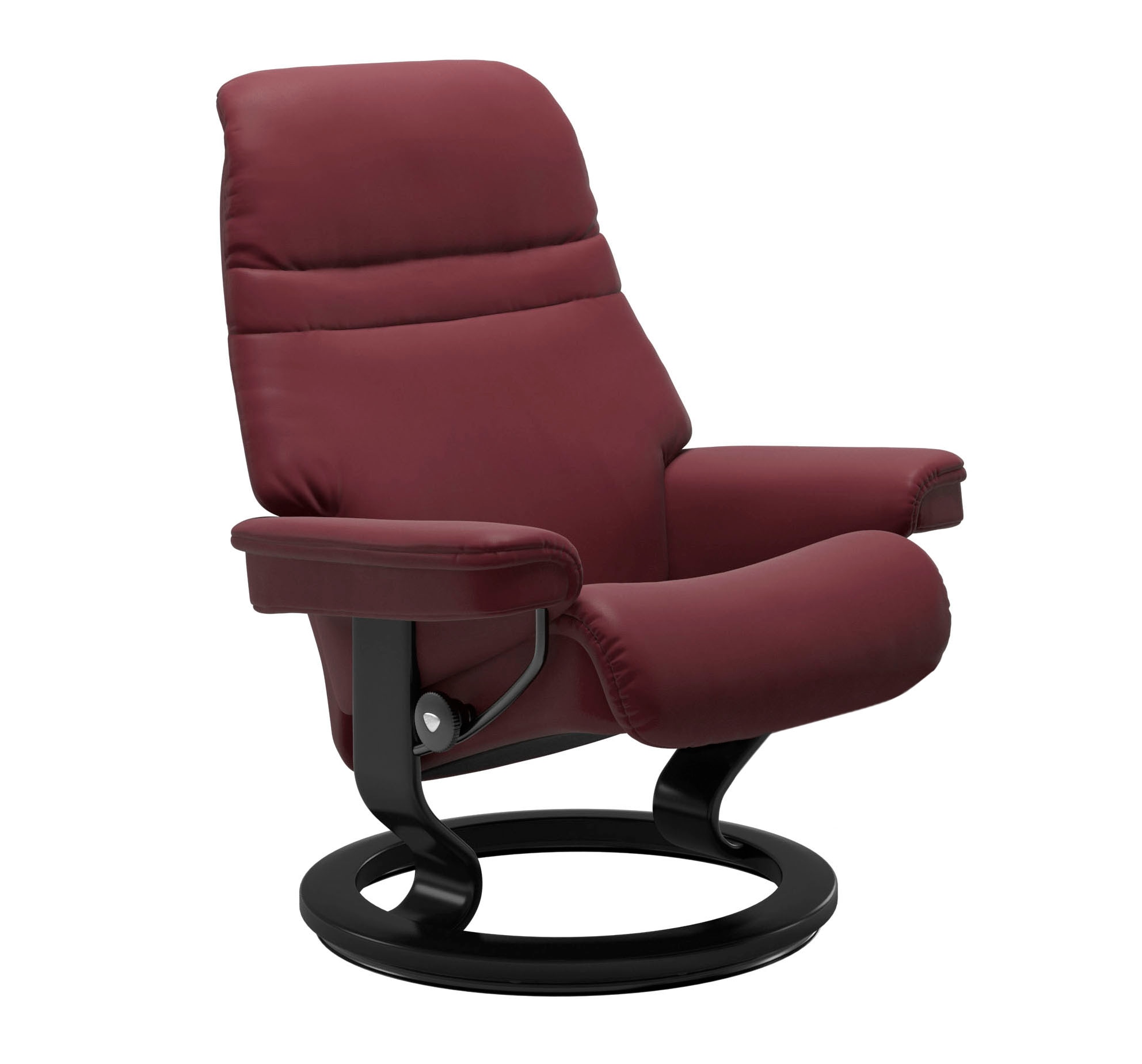 Relaxsessel STRESSLESS "Sunrise", rot (bordeaux batick), B:75cm H:100cm T:73cm, Leder BATICK: BATICK ist ein leicht korrigiertes, durchgefärbtes und genarbtes Möbelleder, bei dem die meisten Unebenheiten und Spuren in der Regel entfernt... Image