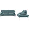 3-Sitzer CALIA ITALIA "Cezanne modern, elegant und bequem, aufwendige Detailverarbeitung", blau (27 azzurro), B:215cm H:90cm T:96cm, Sofas, wahlweise mit Sitztiefenverstellung