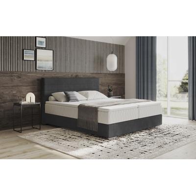 Boxbett MR. COUCH "Stratus 2", schwarz (savona 21 schwarz), B:187cm L:211cm, 100% Polyester, Komplettbetten, Boxspringbett, inkl. Bettkasten und Matratze Image