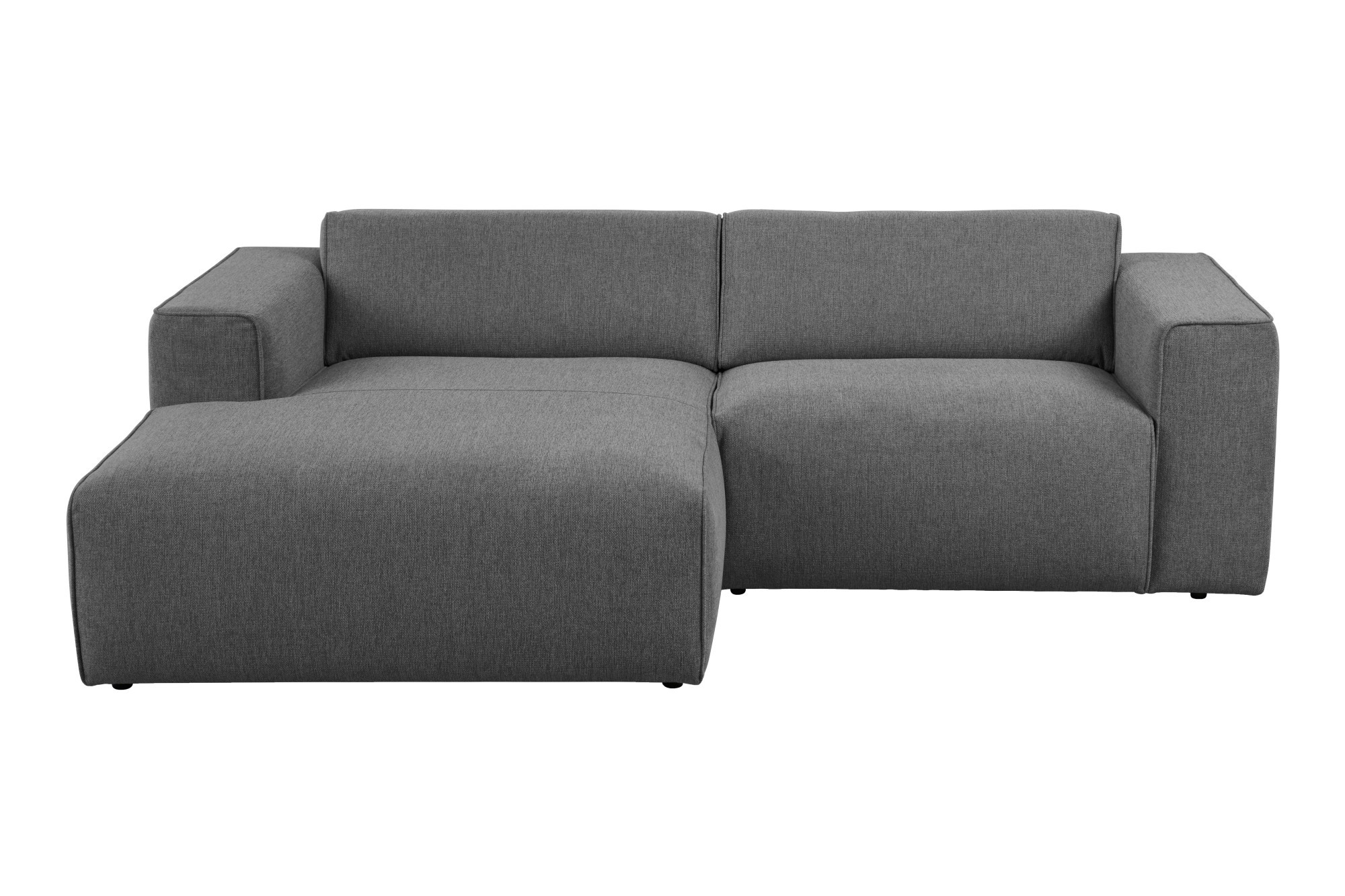 Ecksofa HOME AFFAIRE "Noord mit Kedernaht, Breite 234 cm, L-Form", grau (anthrazit), B:234cm H:71cm T:161cm, 100% Polyester, Sofas, Ecksofa, Cord, Struktur, Webstoff, mit Wellenunterfederung, Massivholzrahmen Image
