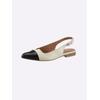 Ballerina HEINE, Damen, Gr. 35, beige (champagner, schwarz), Leder, Leder, modisch, Schuhe