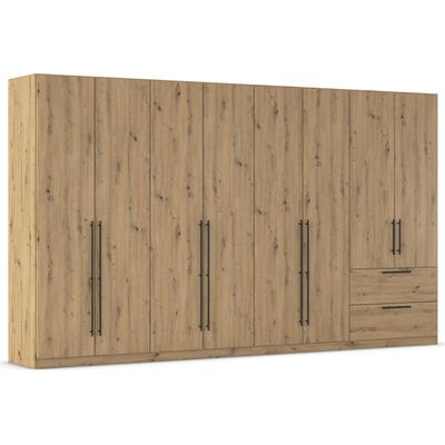 Kleiderschrank RAUCH "Drehtürenschrank Schrank Garderobe Wäscheschrank Schlafzimmer AVOLA", braun (eiche artisan), B:360cm H:210cm T:54cm, Holzwerkstoff, Schränke, mit hochwertigen Stangengriffen aus Metall in Schwarz MADE IN GERMANY Image