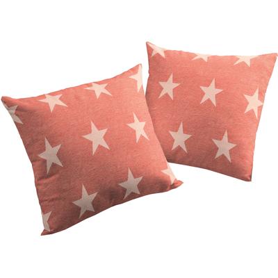 Dekokissen WIRTH "Crayon" Gr. 2, rot (rot, gemustert), B:50cm L:50cm, Baumwolle, Polyester, Dekokissen_Sitzkissen_Kissenhüllen, Kissenhülle ohne Füllung, 2 Stück Image