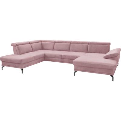 Wohnlandschaft SIT & MORE "Scorpio U-Form", rosa (altrosa), B:353cm H:85cm T:236cm, Sofas, inklusive Sitztiefenverstellung, mit Kopf- und Armteilverstellung Image