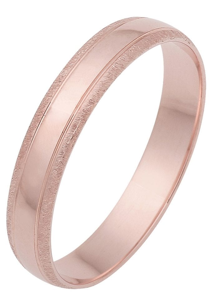 Trauring FIRETTI "Schmuck Geschenk Gold 375 Hochzeit Ehering Trauring "LIEBE" Gr. 17, rosa (roségoldfarben), Fingerringe, 17, ohne Brillant, Roségold 375, 4mm, Made in Germany, wahlweise mit oder ohne Brillant Image
