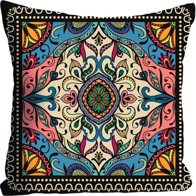 Dekokissen QUEENCE "»Ornament«", bunt (bunt, bedruckt), B:40cm L:40cm, Polyester, Dekokissen_Sitzkissen_Kissenhüllen, Kissenhülle ohne Füllung, 1 Stück Image