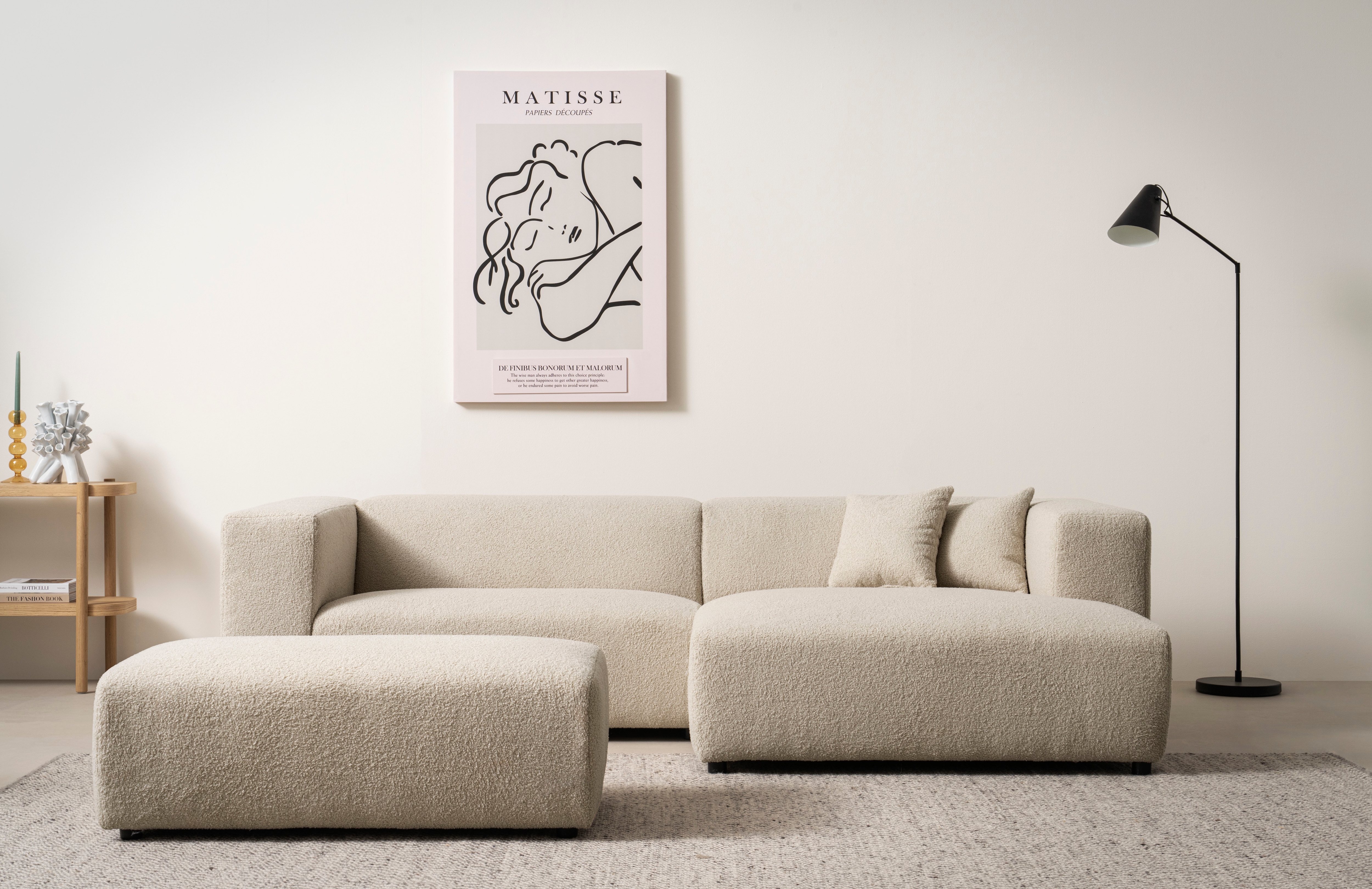 Polsterecke HOME AFFAIRE "BAKELS, Ecksofa-Set mit Hocker, L-Form mit Schlaffunktion", braun (hellbraun), B:267cm H:66cm T:163cm, Sofas, Ecksofa-Set (incl. Hocker) im trendigen Megacord