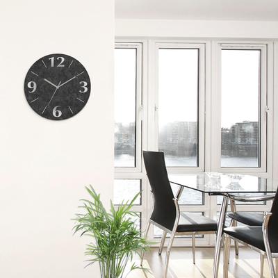 Wanduhr ARTLAND "Granit-Gestein-Anthrazit", schwarz, B:30cm H:30cm T:1,8cm, Wanduhren, wahlweise mit Quarz- oder Funkuhrwerk, lautlos ohne Tickgeräusche Image