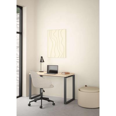 Schreibtisch INOSIGN "Sign Arbeitstisch, Sekretär, Bürotisch", grau (jackson hickory, matt grau), B:120cm H:75,6cm T:60cm, Tische, Cleanes Design, Metallbeine, Breite 120 oder 150 cm Image