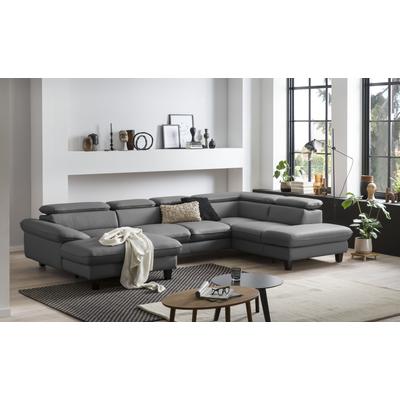 Wohnlandschaft HOME AFFAIRE "Pilot U-Form", grau (anthrazit), B:331cm T:108cm, Sofas, mit Kopfteilverstellung, wahlweise mit Bettfunktion & Bettkasten Image