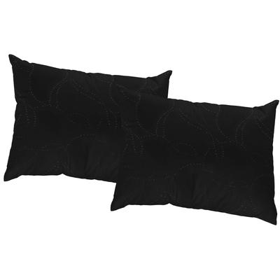 Dekokissen WIRTH "Janine" Gr. 2, schwarz (schwarz, gemustert, unifarben), B:50cm L:50cm, Polyester, Dekokissen_Sitzkissen_Kissenhüllen, Kissenhülle ohne Füllung, 2 Stück Image